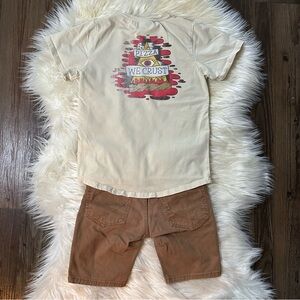 Boys Pizza Tee & Khaki Shorts Set